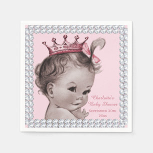 Guardanapo De Papel Diamantes personalizados do falso da princesa chá