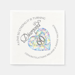 Guardanapo De Papel Diamond 60º Aniversário de Arte Cardíaca Napkins