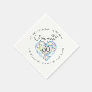 Guardanapo De Papel Diamond 60º Aniversário de Arte Cardíaca Napkins