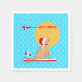 Guardanapo De Papel Dias de praia Ouro Natal Aqua Napkins