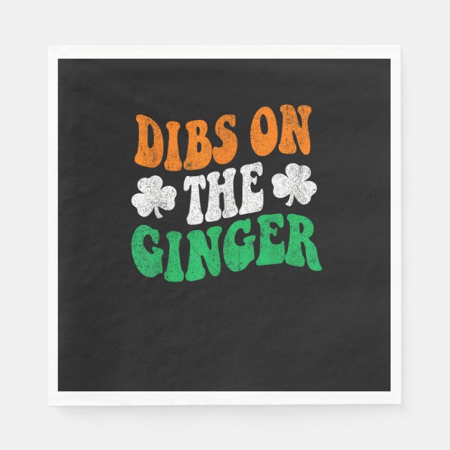 Guardanapo De Papel Dibs Sobre O Ginger Retro Irish Flag Funny Rua Pat (Frente)