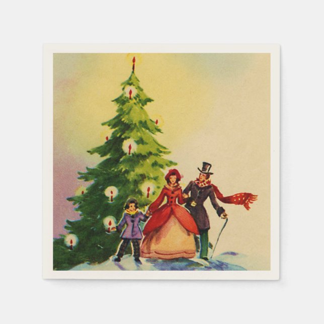 Guardanapo De Papel Dickens style Christmas illustration (Frente)