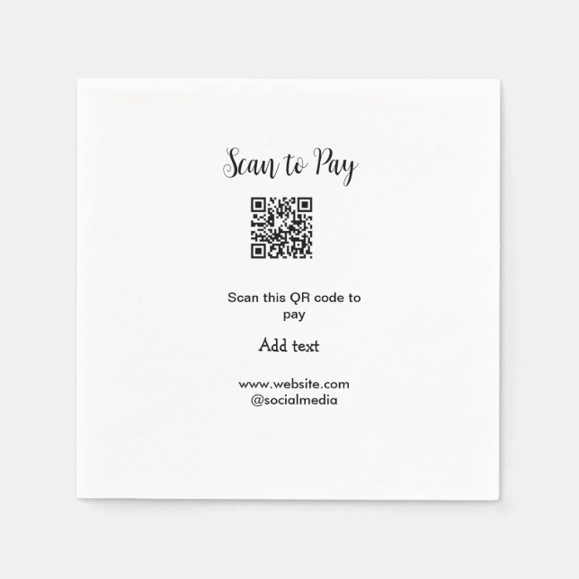 Guardanapo De Papel Digitalizar para pagar digitalização código QR adi (Frente)