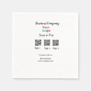 Guardanapo De Papel Digitalizar para pagar o logotipo de empresa Q R c