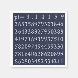 Guardanapo De Papel Dígitos PiDay Festas Números Matemáticos Azul