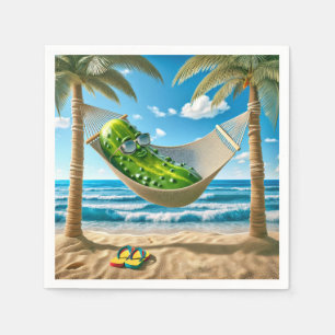 Guardanapo De Papel Dill Pickle em um Hammock tropical
