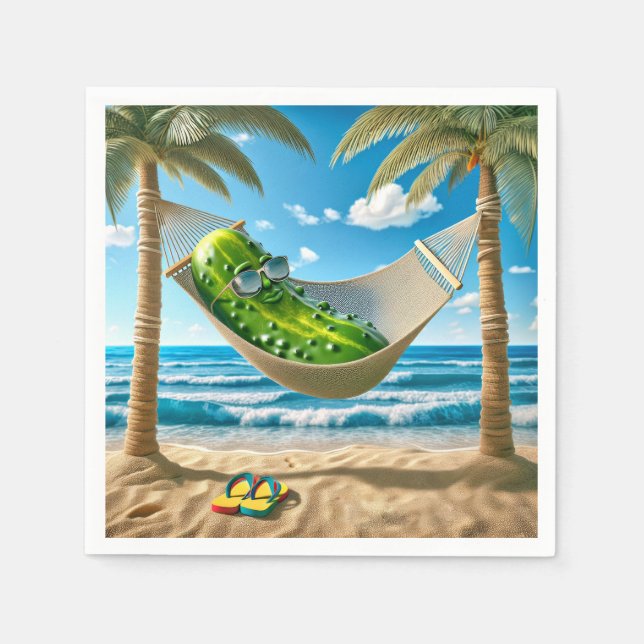 Guardanapo De Papel Dill Pickle em um Hammock tropical (Frente)
