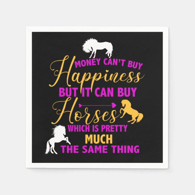 Guardanapo De Papel Dinheiro pode Comprar Cavalos Amarelo Roxo (Frente)