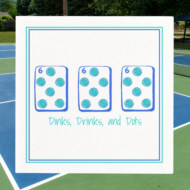 Guardanapo De Papel Dinks, Drinks & Dots / Pickleball Mahjong Pung  (Criador carregado)
