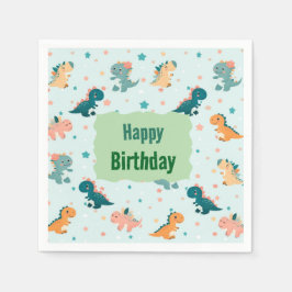 Guardanapo De Papel Dino Baby Napkins