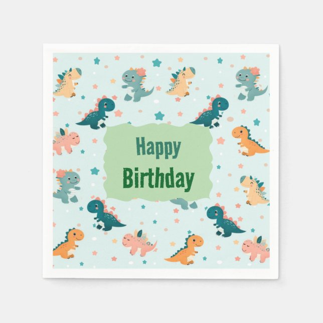 Guardanapo De Papel Dino Baby Napkins (Frente)