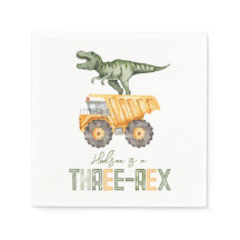 Dino Construction Three Rex Napkins