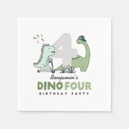 Guardanapo De Papel Dino Four Birthday Party Napkins