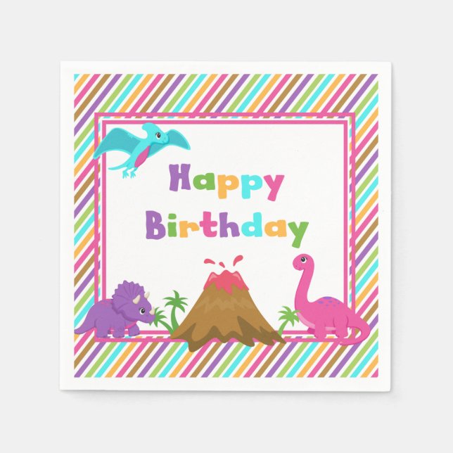 Guardanapo De Papel Dino Girl (Frente)