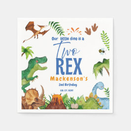 Guardanapo De Papel Dino Two rex 2nd boy Dinosaur birthday party