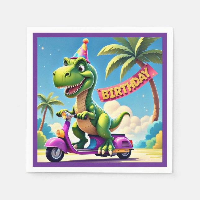 GUARDANAPO DE PAPEL "DINO'S BIRTHDAY JOYRIDE" (Frente)