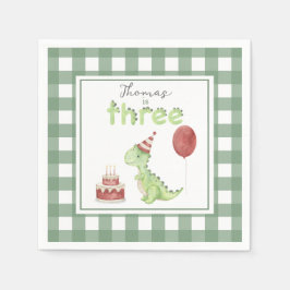 Guardanapo De Papel Dinosaur aquarela aniversário de 3 anos