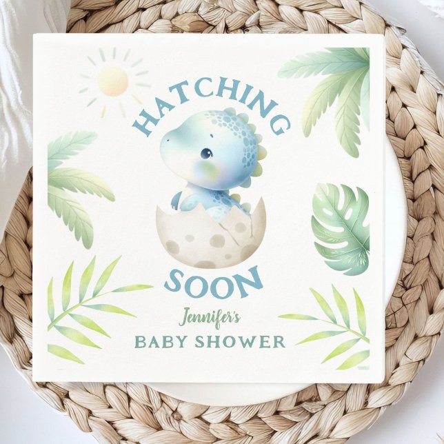 Guardanapo De Papel Dinosaur Baby Shower Cute Dino Boy Paper (Criador carregado)