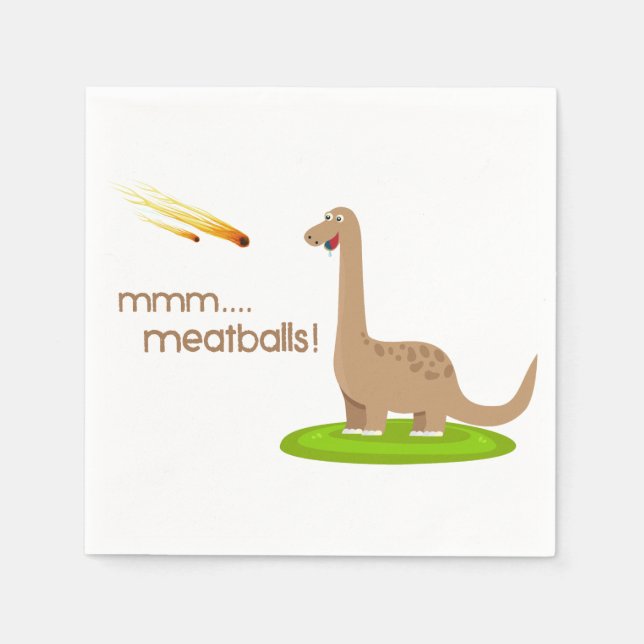 Guardanapo De Papel Dinosaur Meteor Meatball (Frente)