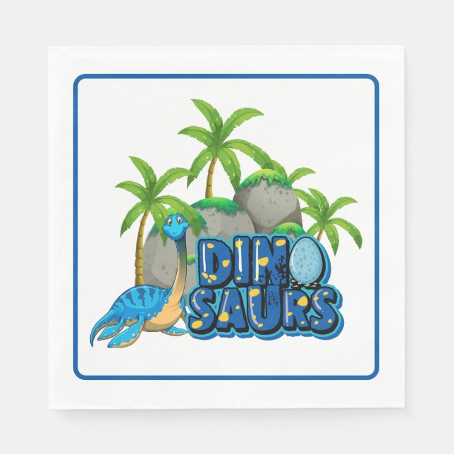 Guardanapo De Papel Dinosaur Party  (Frente)