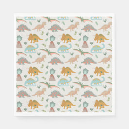 Guardanapo De Papel Dinosaurs Kids Hand Drawn Boho Dinosaur Pattern