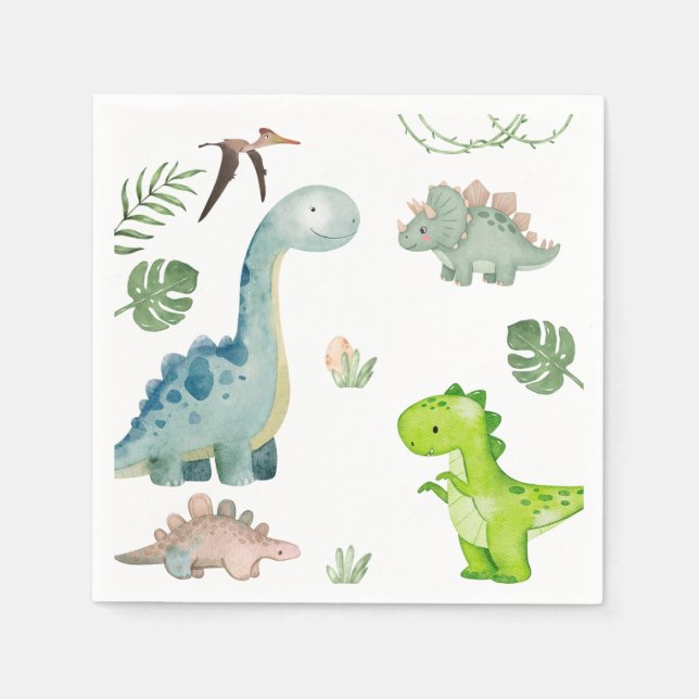 Guardanapo De Papel Dinossaur Birthday Napkins (Frente)