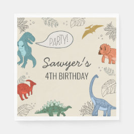 Guardanapo De Papel Dinossaur Birthday Paper Napkins