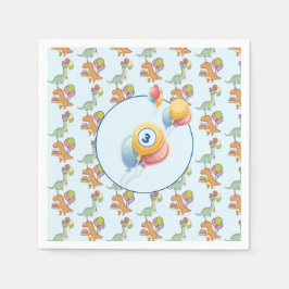 Guardanapo De Papel Dinossaur dino party aniversário de criança azul e