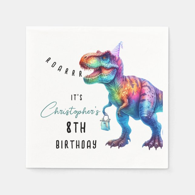 Guardanapo De Papel Dinossaur Rex Birthday (Frente)