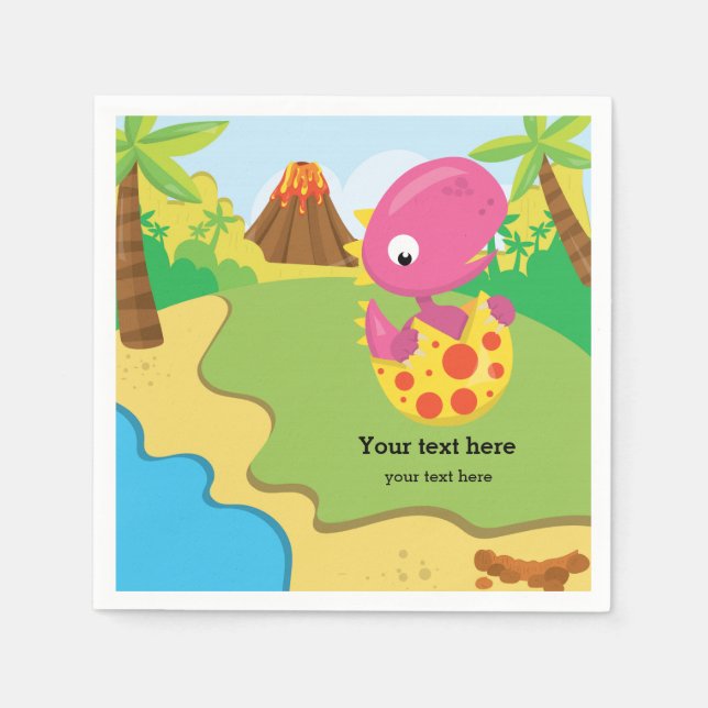 Guardanapo De Papel Dinossauro Adorável (Frente)