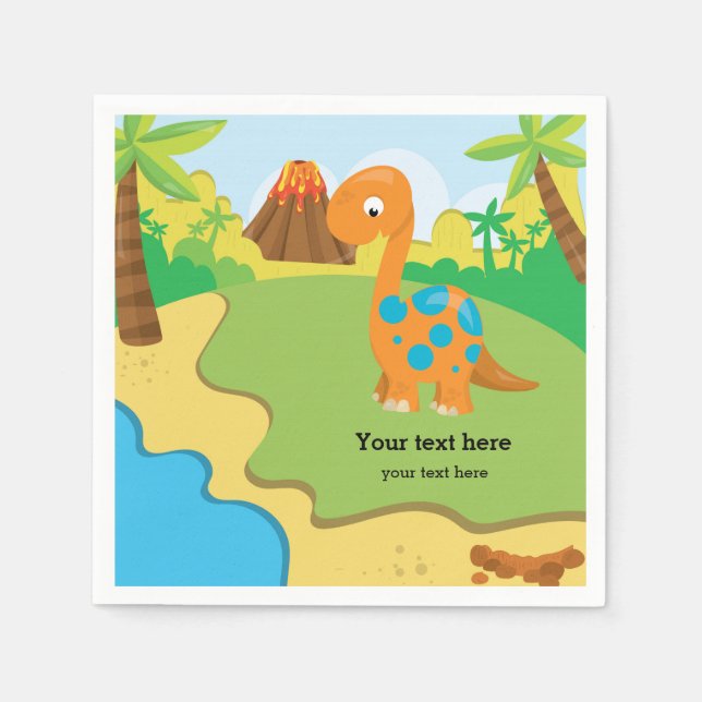 Guardanapo De Papel Dinossauro Adorável (Frente)