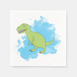 Guardanapo De Papel Dinossauro com Design de Fundo de Aquarela