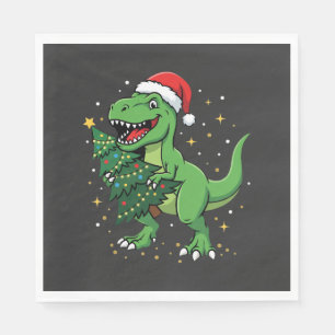 Guardanapo De Papel Dinossauro de Natal Papai Noel T Rex