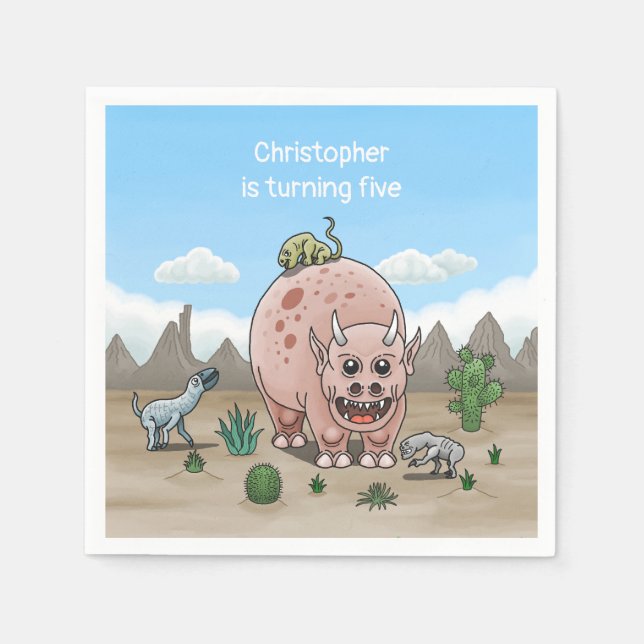 Guardanapo De Papel Dinossauro Fantasma (Frente)