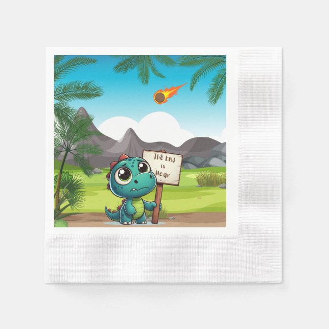 Guardanapo De Papel dinossauro fofo, engraçado (Frente)