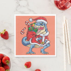 Guardanapo De Papel Dinossauro Natal Papai Noel T rex Homens