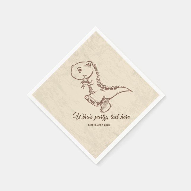Guardanapo De Papel dinossauro, Papel Cocktail Napkins (Canto)