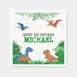 Guardanapo De Papel Dinossauro Personalizado Crianças de Aniversário J