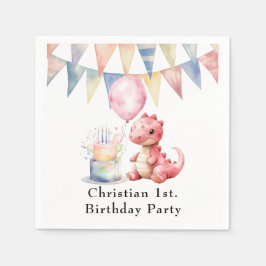 Guardanapo De Papel Dinossauro Pintado Vermelho Um A Festa de aniversá