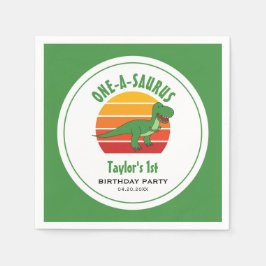 Guardanapo De Papel Dinossauro Um-A-Surus primeiro aniversario Neutro 