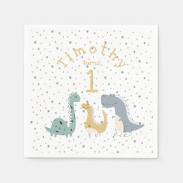 Guardanapo De Papel Dinossauros de Pastel Cute Personalizáveis Anivers