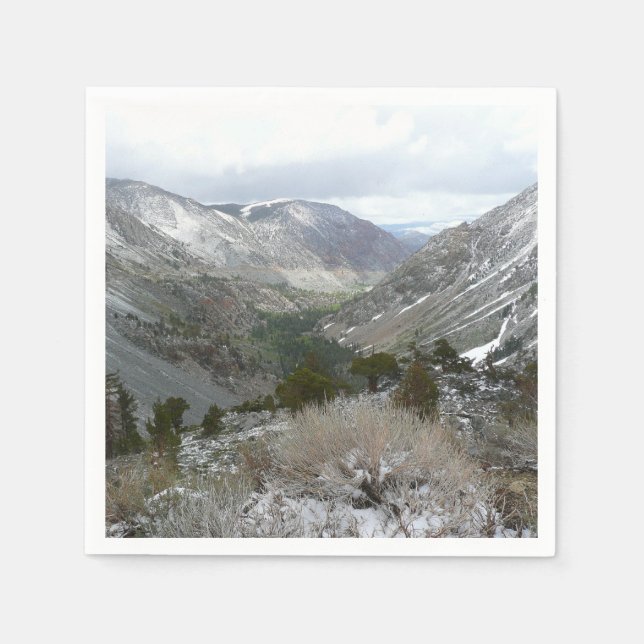 Guardanapo De Papel Dirigindo pelas montanhas Snowy Sierra Nevada (Frente)