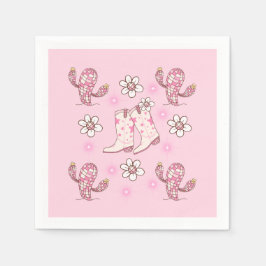 Guardanapo De Papel Disco Cowgirl Boot and Cactus