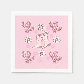 Guardanapo De Papel Disco Cowgirl Boot and Cactus