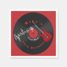 Guardanapo De Papel Disco de Vinil Retro de Aniversário Música Rock Gu