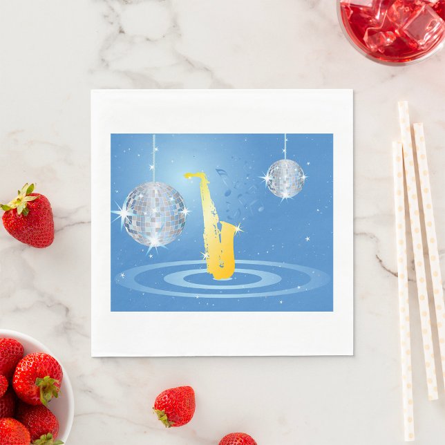 Guardanapo De Papel Disco Jazz Saxofone Espelhos Espelhos Espelhos (Criador carregado)