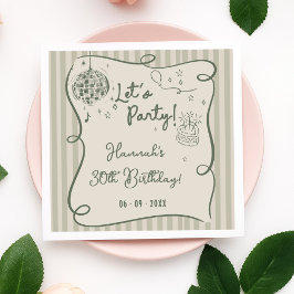 Guardanapo De Papel Disco Whimsical Hand Draky aniversário de 30 anos