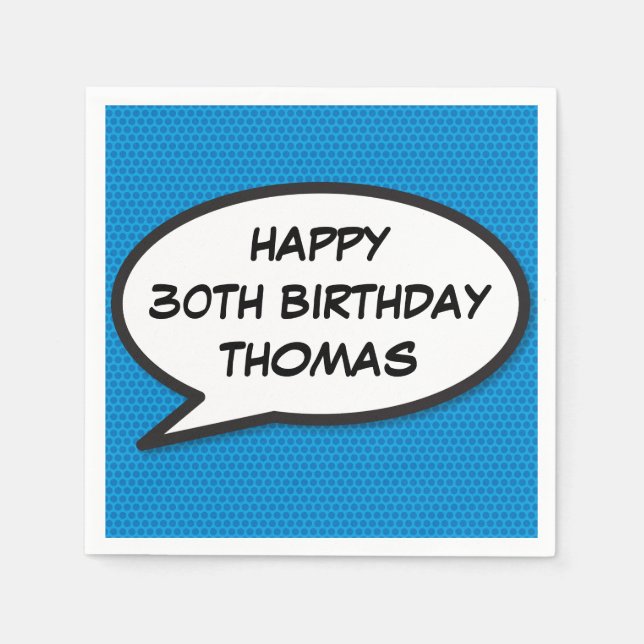 Guardanapo De Papel DISCURSO DE ANIVERSÁRIO Balão Divertido Histórias  (Frente)