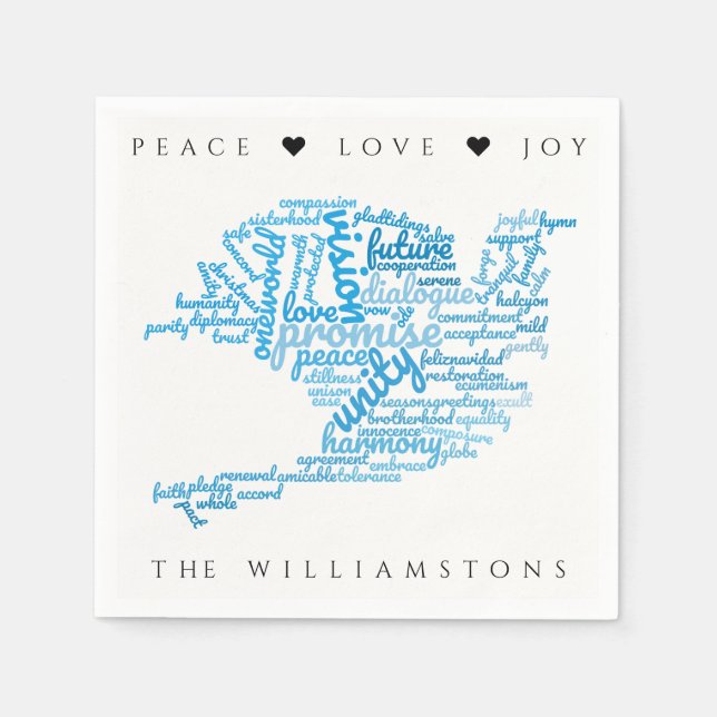 Guardanapo De Papel Discussão Elegante Inspiracional da Nuvem da Etiqu (Frente)