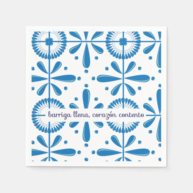 Guardanapo De Papel diseño mexicano talavera (Frente)